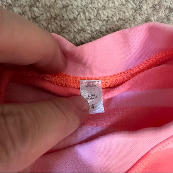 Lululemon Run: Warm Up Crew Ocean Stripe Bleached Coral / Pop Orange Sz 4 - Picture 4 of 9